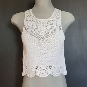 Small White Crochet Crop Top